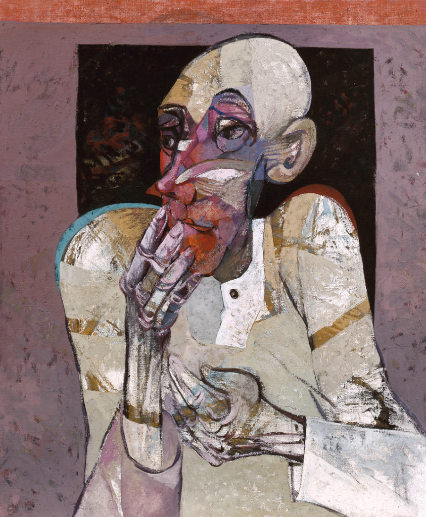 EN EL CAMERINO, 81.Óleo sobre tela, 73x60 cms.